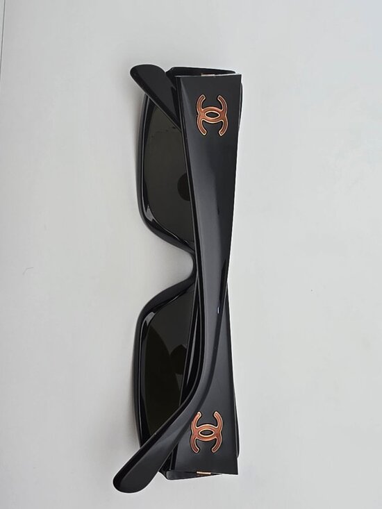 Chanel 5078 c 818/73 Tortoise Black Frame Green Lens Rectangular Sunglasses 54mm main image 7